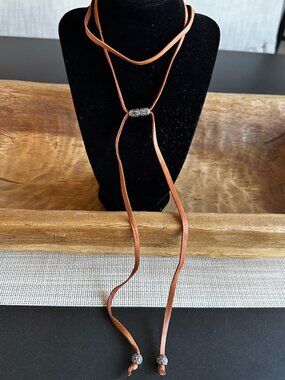Suede Lariat Necklace with magnetic closure
